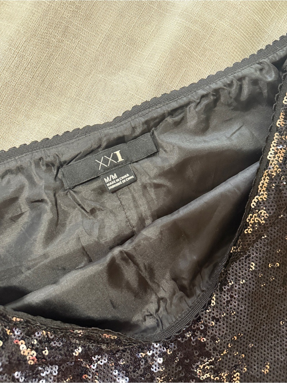 Black Sequin Micro Mini Skirt - M - Picture 7 of 8